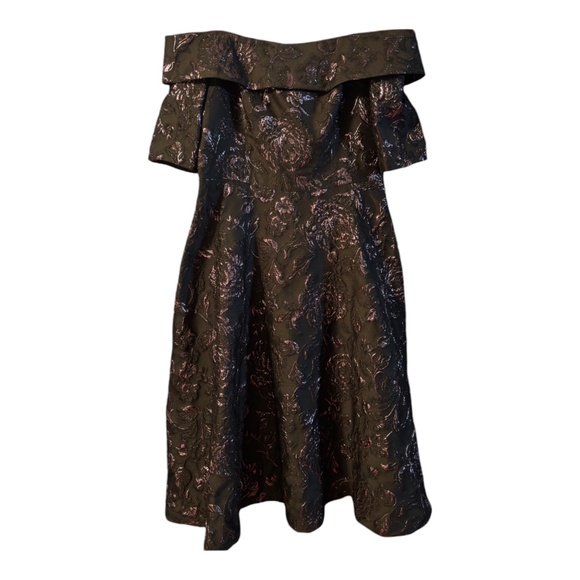 Teri Jon by Rickie Freeman Floral Jacquard Midi Gown - Picture 3 of 7